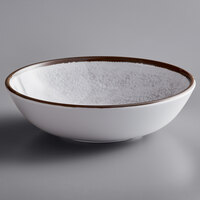 Elite Global Solutions DB8225M-W Mojave Vintage California 32 oz. White Crackle Round Melamine Bowl - 6/Case