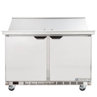 Beverage-Air SPE48HC-18M-23 48" 2 Door Mega Top ADA Height Refrigerated Sandwich Prep Table