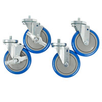 Advance Tabco Equivalent 5" Enclosed Base Table Swivel Stem Casters - 4/Set