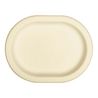 Creative Converting 372607 12" x 10" Ivory Oval Paper Platter - 96/Case