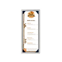 Menu Solutions ALSIN41-PIX Alumitique 4 1/4" x 11" Single Panel Brushed Aluminum Menu Board with Picture Corners