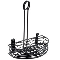 Tablecraft BK159512 Artisan Versa 4" Black Wire Half Condiment Caddy