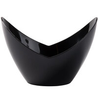 Fineline 6302-BK Tiny Temptations 3 1/2" x 2 5/8" Tiny Tureens Black Plastic Bowl - 240/Case