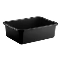 Cambro 21157CBPL110 Poly Cambox 21" x 15" x 7" Black Polyethylene Bus Tub with Ribbed Bottom
