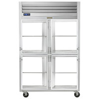 Traulsen G21007P 2 Section Glass Half Door Pass-Through Refrigerator - Right / Right Hinged Doors