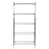 Metro 5A537C Stationary Super Erecta Adjustable 2 Series Chrome Wire Shelving Unit - 24" x 36" x 74"