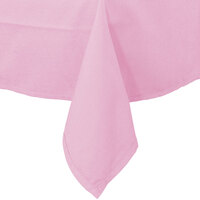 Intedge 64" x 110" Rectangular Pink Hemmed 65/35 Poly/Cotton Blend Cloth Table Cover