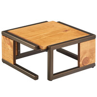 Cal-Mil 3902-6-84 Sierra Bronze Metal and Rustic Pine Square Riser - 12" x 12" x 6"