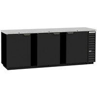 Beverage-Air BB94HC-1-B-ALT 95" Black Counter Height Solid Door Back Bar Refrigerator with Right Side Compressor