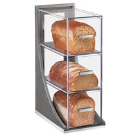 Cal-Mil 3815-83 Ashwood 3 Tier Gray Oak Wood Bread Case - 6 1/2" x 13" x 20 1/4"