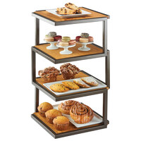 Cal-Mil 3918-84 Sierra Bronze Metal and Rustic Pine 4-Tier Elevation Riser - 13 1/2" x 13 1/2" x 25"