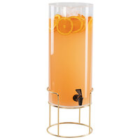 Cal-Mil 22005-3-46 Mid-Century 3 Gallon Round Beverage Dispenser with Ice Chamber and Brass Wire Base