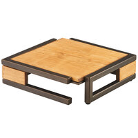 Cal-Mil 3902-3-84 Sierra Bronze Metal and Rustic Pine Square Riser - 12" x 12" x 3 1/4"