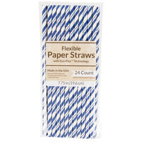 Creative Converting 324492 7 3/4" Jumbo Colbalt Paper Straw - 24/Pack