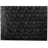 Enjay 1/2-13341834B12 18 3/4" x 13 3/4" Fold-Under 1/2" Thick Half Sheet Black Cake Board - 12/Case