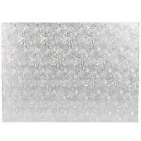 Enjay 1/2-13341834S12 18 3/4" x 13 3/4" Fold-Under 1/2" Thick Half Sheet Silver Cake Board - 12/Case