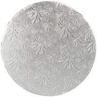 Enjay 1/4-10RS24 10" Fold-Under 1/4" Thick Silver Round Cake Drum - 24/Case