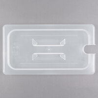 Cambro 30PPCHN190 1/3 Size Translucent Polypropylene Handled Lid with Spoon Notch