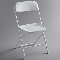 Lancaster Table & Seating White Textured and Contoured Folding Chair