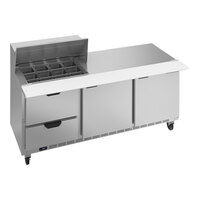 Beverage-Air SPED72HC-12M-2 72" 2 Door 2 Drawer Mega Top Refrigerated Sandwich Prep Table