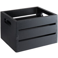 American Metalcraft WCBL7 Black Wood Caddy - 7 1/2" x 6 1/4" x 4 3/4"