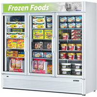 Turbo Air TGF-72SDW-N White 78" Super Deluxe Glass Door Merchandising Freezer