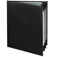 Menu Solutions CD960C Chadwick Collection 8 1/2" x 11" Customizable Leather-Like 6 View Booklet Menu Cover