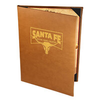 Menu Solutions BEL20A Bella Collection 5 1/2" x 8 1/2" Customizable Soft Leather-Like 2 View Booklet Menu Cover