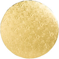 Enjay 1/2-14RG12 14" Fold-Under 1/2" Thick Gold Round Cake Drum