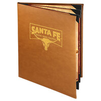 Menu Solutions BEL60A Bella Collection 5 1/2" x 8 1/2" Customizable Soft Leather-Like 6 View Booklet Menu Cover