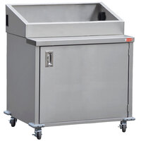 Steril-Sil E1-ENC36-3V Stainless Steel 3 Insert Silverware Dispensing Cart with Closed Base