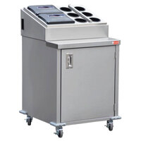 Steril-Sil E1-ENC24-2V Stainless Steel 2 Insert Silverware Dispensing Cart with Closed Base