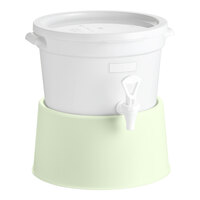 Choice Round 3 Gallon White Beverage Dispenser with Cucumber Base