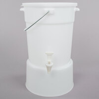 Choice Round 6 Gallon White Beverage Dispenser with White Base