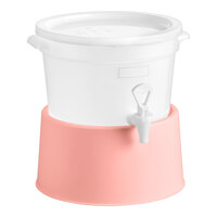 Choice Round 3 Gallon Translucent Beverage Dispenser with Rose Base
