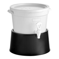 Choice Round 3 Gallon White Beverage Dispenser with Black Base