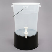 Choice Round 6 Gallon Translucent Beverage Dispenser with Black Base