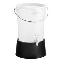 Choice Round 6 Gallon Translucent Beverage Dispenser with Black Base