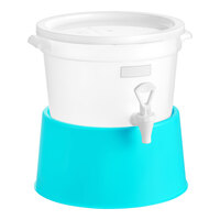 Choice Round 3 Gallon Translucent Beverage Dispenser with Blue Base