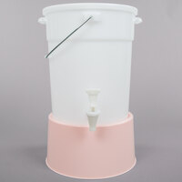 Choice Round 6 Gallon White Beverage Dispenser with Rose Base