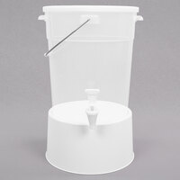 Choice Round 6 Gallon Translucent Beverage Dispenser with White Base