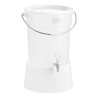 Choice Round 6 Gallon Translucent Beverage Dispenser with White Base