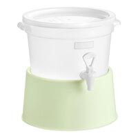 Choice Round 3 Gallon Translucent Beverage Dispenser with Cucumber Base