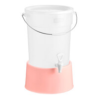 Choice Round 6 Gallon Translucent Beverage Dispenser with Rose Base