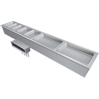 Hatco DHWBI-S4 Insulated Four Compartment Modular / Ganged Slim Drop In Hot Food Well with Drain - 120/208-240V