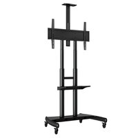 Luxor FP4000 Adjustable Height TV Cart with Shelf for 40" to 80" Screens