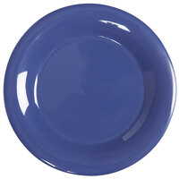 GET WP-6-PB Diamond Mardi Gras 6 1/2" Peacock Blue Wide Rim Round Melamine Plate - 48/Case