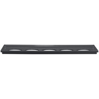 Bon Chef EZ-12L-1-SDBLK EZ Fit Smart Tile Black Sandstone Finish 1/2 Long 5 Hole Adapter Plate