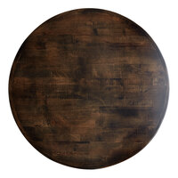 Lancaster Table & Seating 36" Round Wood Butcher Block Table Top with Espresso Finish