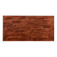 Lancaster Table & Seating 30" x 60" Wood Butcher Block Table Top with Mahogany Finish